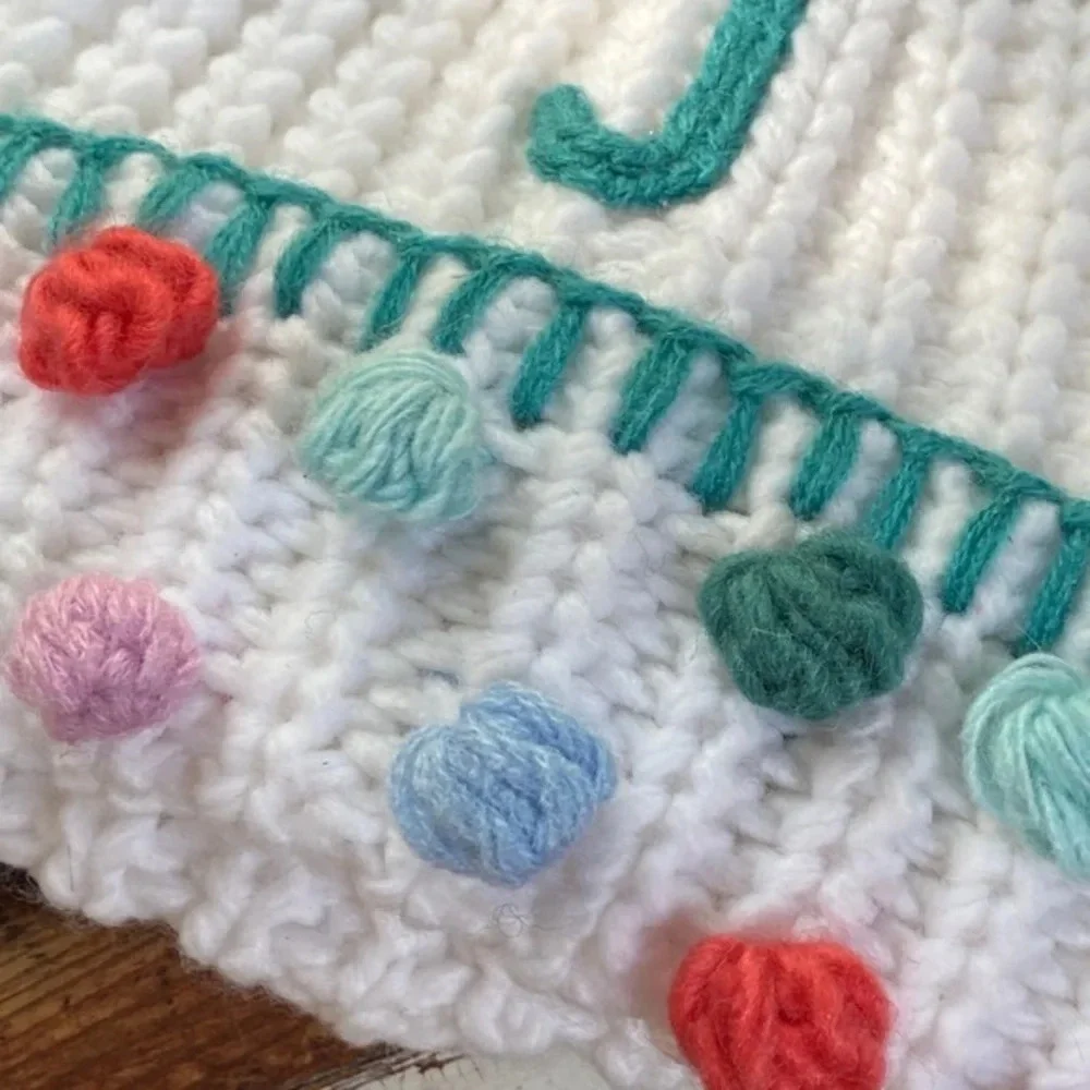 Anthropologie Monogram Pom Toddler Beanie